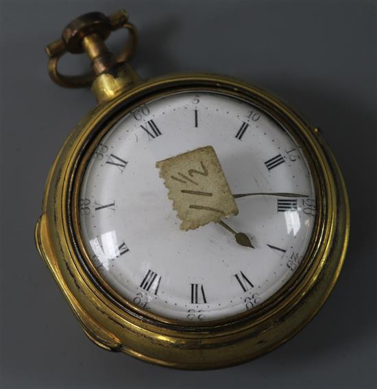 A George III gilt pair-cased pocket watch by Thomas Thompson, London, 1764,